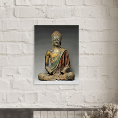 Buddha, probably Amitabha metal print mockup