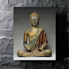 Buddha, probably Amitabha metal print mockup