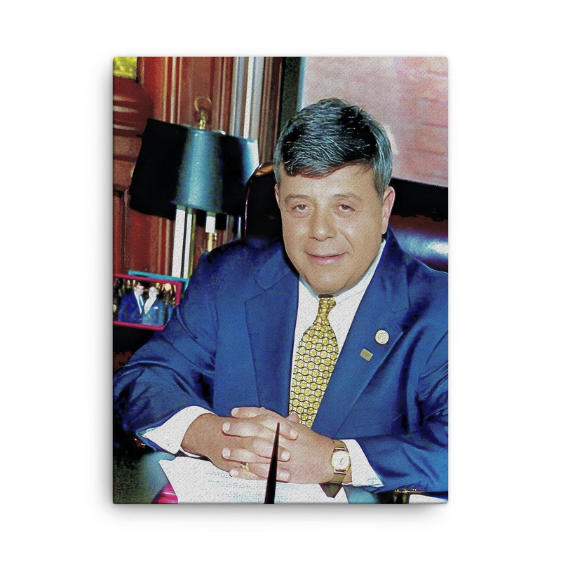 Buddy Cianci canvas print on a plain backdrop in size 18