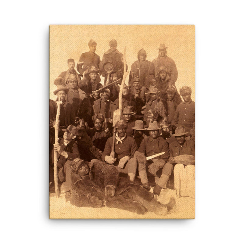 Buffalo Soldiers canvas print on a plain backdrop in size 18