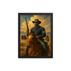 Buffalo Soldiers framed print on a plain backdrop in size 12"x16".