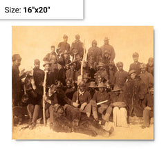Buffalo Soldiers metal print on a plain backdrop in size 16"x20".