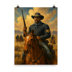 Buffalo Soldiers poster on a plain backdrop in size 8"x10".