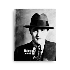 Bugsy Siegel canvas print on a plain backdrop in size 16"x20".