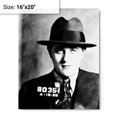 Bugsy Siegel metal print on a plain backdrop in size 16"x20".