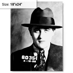Bugsy Siegel metal print on a plain backdrop in size 18"x24".