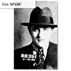 Bugsy Siegel metal print on a plain backdrop in size 24"x36".