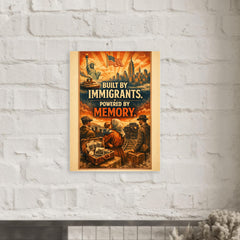 Built by immigrants Powered by memory metal print mockup
