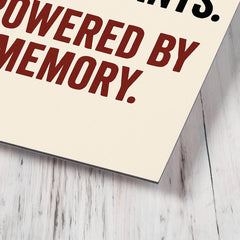 Built by immigrants Powered by memory metal print mockup