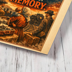 Built by immigrants Powered by memory metal print mockup