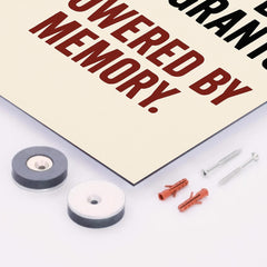 Built by immigrants Powered by memory metal print mockup