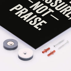 Built by pressure not praise metal print mockup
