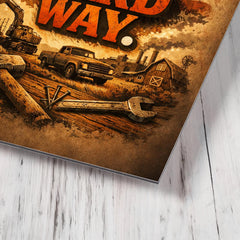 Built the hard way metal print mockup