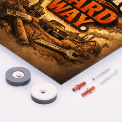 Built the hard way metal print mockup