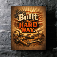 Built the hard way metal print mockup