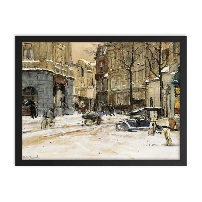 Buitenhof Den Haag by Floris Arntzenius framed print on a plain backdrop in size 18