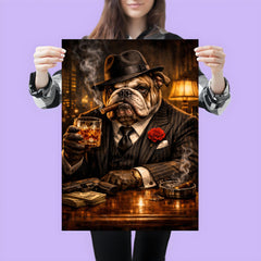 Bulldog crime boss in pinstripe and whisky poster 3