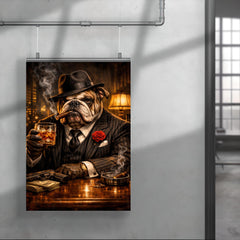 Bulldog crime boss in pinstripe and whisky poster 4