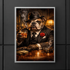 Bulldog crime boss in pinstripe and whisky poster 5