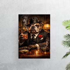 Bulldog crime boss in pinstripe and whisky poster 7