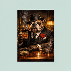Bulldog crime boss in pinstripe and whisky poster 8