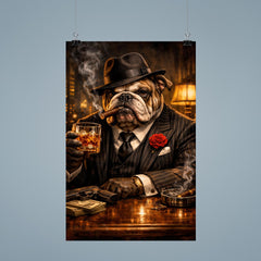 Bulldog crime boss in pinstripe and whisky poster 9