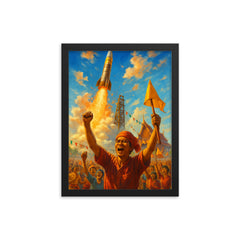 Bun Bang Fai Rocket Festival Thailand framed print on a plain backdrop in size 12"x16".