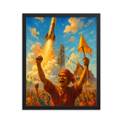 Bun Bang Fai Rocket Festival Thailand framed print on a plain backdrop in size 16"x20".