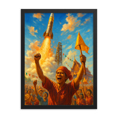 Bun Bang Fai Rocket Festival Thailand framed print on a plain backdrop in size 18"x24".
