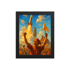 Bun Bang Fai Rocket Festival Thailand framed print on a plain backdrop in size 8"x10".