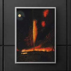 Burning Oil Well at Night by James Hamilton, 1861 poster 5