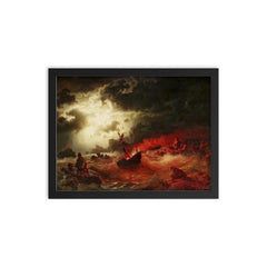 Burning Ship by Marcus Larsson framed print on a plain backdrop in size 12"x16".