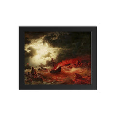 Burning Ship by Marcus Larsson framed print on a plain backdrop in size 8"x10".