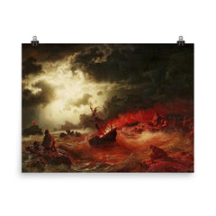 Burning Ship by Marcus Larsson poster on a plain backdrop in size 8"x10".