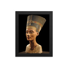 Bust of Queen Nefertiti by Thutmose, 1340 BCE framed print on a plain backdrop in size 8"x10".