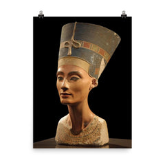 Bust of Queen Nefertiti by Thutmose, 1340 BCE poster on a plain backdrop in size 8"x10".