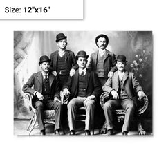Butch Cassidy's Wild Bunch (Fort Worth Five) metal print on a plain backdrop in size 12"x16".