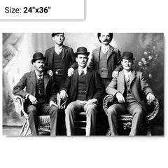 Butch Cassidy's Wild Bunch (Fort Worth Five) metal print on a plain backdrop in size 24"x36".