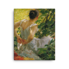 By Anders Zorn, Swedish Artist 1860-1920 canvas print on a plain backdrop in size 16"x20".