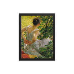 By Anders Zorn, Swedish Artist 1860-1920 framed print on a plain backdrop in size 12"x16".