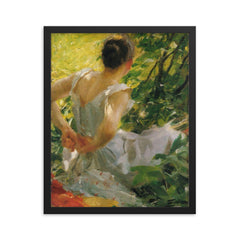 By Anders Zorn, Swedish Artist 1860-1920 framed print on a plain backdrop in size 16"x20".