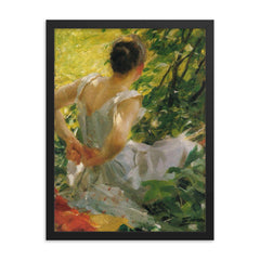 By Anders Zorn, Swedish Artist 1860-1920 framed print on a plain backdrop in size 18"x24".