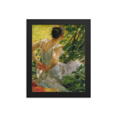 By Anders Zorn, Swedish Artist 1860-1920 framed print on a plain backdrop in size 8"x10".