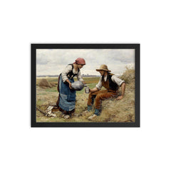 By Julien Dupre, French Artist framed print on a plain backdrop in size 12"x16".