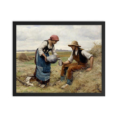 By Julien Dupre, French Artist framed print on a plain backdrop in size 16"x20".