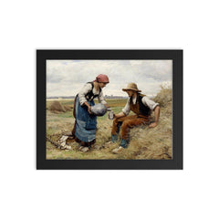 By Julien Dupre, French Artist framed print on a plain backdrop in size 8"x10".