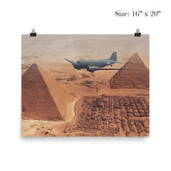 C-47 Over the Pyramids, Transporting Supplies for Troops in Tobruk, 1942 poster 2