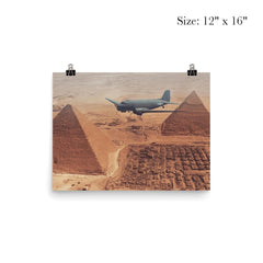 C-47 Over the Pyramids, Transporting Supplies for Troops in Tobruk, 1942 poster 3