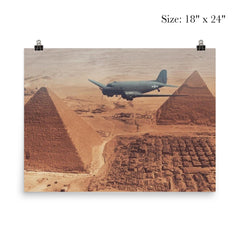 C-47 Over the Pyramids, Transporting Supplies for Troops in Tobruk, 1942 poster 5