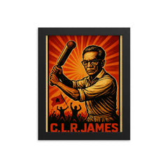 C L R James cricket and revolution framed print on a plain backdrop in size 8"x10".